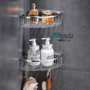 WESDA <span class=keywords><strong>Porte</strong></span>-<span class=keywords><strong>shampoing</strong></span> mural en acier inoxydable pour <span class=keywords><strong>baignoire</strong></span> Panier de douche d'angle Panier de rangement Étagères de salle de bain - Product Image 4