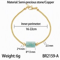 Bracelet en pierre de quartz rose naturel avec tube doré, chaîne d'extension réglable, délicat, minimaliste, pour femme