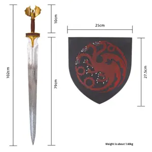ดาบ GOT Dragon Family Regga Targaryen ดาบคอสเพลย์ งานฝีมือ 102 ซม. คุณภาพสูง ของสะสมตกแต่งบ้าน อาวุธจำลอง - Product Image 3