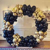 Ballons en latex métalliques noirs et dorés de 10 pouces, lot de 40, qualité hélium, pour décorations de fête d'anniversaire, de remise de diplôme et du Nouvel An