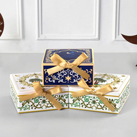 Boîte cadeau en papier pliable de luxe à couvercle rabattable, motif vintage imprimé, pour emballages de bonbons et chocolats festifs