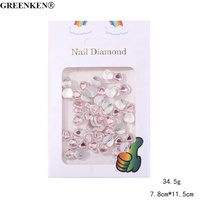 Meilleures ventes Décoration d'ongle mignonne Papillon Coeur Cataire Eau Diamant Charmes pour ongle Résine Strass pour ongle