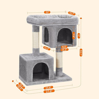 Fournisseurs cadre d'escalade pour chat moderne en bois gris tour d'arbre à chat corde en sisal centre d'activités maison de jeu simple pour grands chats