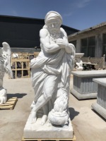Statue de vieil homme sculptée en marbre blanc de haute qualité, fabriquée sur mesure par l'usine, décorative et artisanale