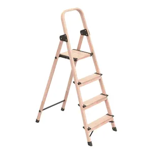 日本木纹铝梯子scala alluminio梯子escaleras plegables 3-7步铝梯子