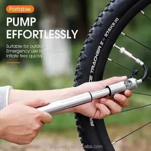 자전거 및 자전거 팽창용 압력 게이지 액세서리가있는 휴대용 미니 자전거 공기 펌프