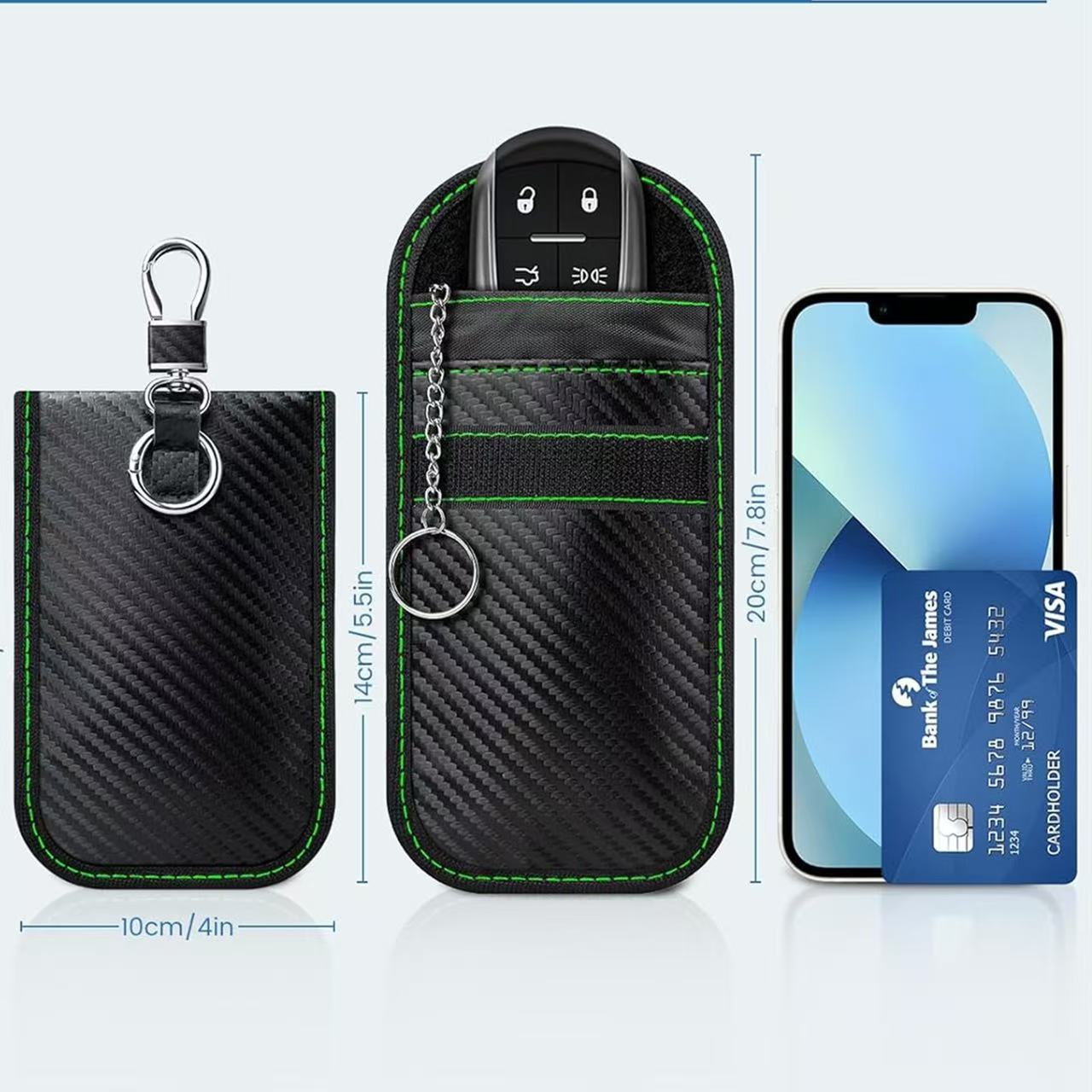OEM JFXSD0235 Fashion PU Car Key Storage Bag - RFID Blocking Signal Shielding Key Wallet