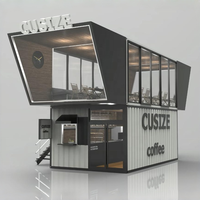 Bâtiment Commercial Personnalisé en Conteneur, Résistant au Vent et Stable, pour Commerce de Détail, Café et Divertissement