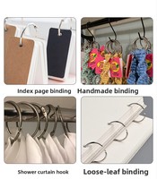 Anneaux de reliure métalliques à fente avec finition enduite pour crochets de rideau de douche - Organisation sécurisée pour reliure de feuilles mobiles
