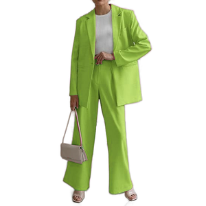 Nuevo Conjunto de Traje Casual de Moda para Mujer, con un Botón, Manga Larga, Pantalones Largos Holgados - Product Image 5