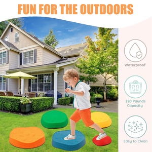 Pierres d'équilibre pour enfants, 5 pièces, pierres antidérapantes, blocs d'équilibre, <span class=keywords><strong>parcours</strong></span> d'obstacles, jouets sensoriels pour l'intérieur et l'<span class=keywords><strong>extérieur</strong></span> - Product Image 6