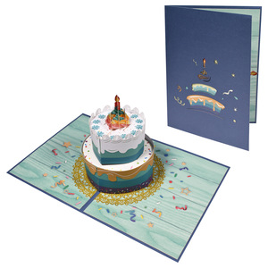 Carte de vœux de Nouvel An 3D pop-up de luxe en papier, prix d'usine, avec estampage doré et meilleurs vœux pour amis et famille - Product Image 2
