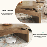 Pabrik Meja Kopi Grosir OEM Langsung dari Pabrik, Permukaan Tebal dari Kayu Rekayasa, Ramah Robot Vacuum, Furnitur Apartemen yang Kokoh