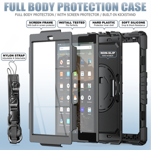 Wasserdichte, robuste, stoßfeste Hülle mit Handschlaufe, Schultergurt und Ständer für Amazon Fire HD <span class=keywords><strong>10</strong></span> mit Displayschutzfolie - Product Image 2