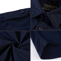 Chemises d'été décontractées pour hommes grandes tailles, manches courtes, style papa, légères, style militaire, en coton, résistantes à l'usure, brodées, unies