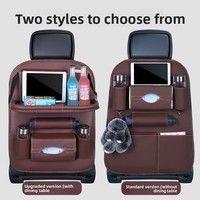 Sac de rangement pour siège arrière de voiture en cuir imperméable, grande capacité, adapté aux tables pliantes pour enfants dans la voiture