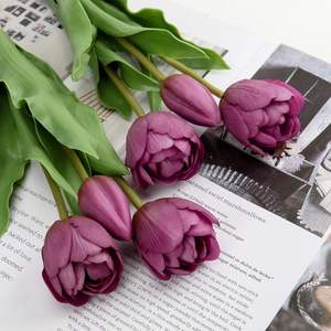 Tulipes artificielles effet naturel pour la décoration intérieure, haute simulation, 5 pièces/lot, pour la remise des diplômes, la fête des mères, Pâques, Noël, en PE - Product Image 5