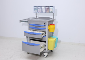 पशु उपकरण क्रैश कार्ट प्रीमियम एब्स अस्पताल चिकित्सा आपातकालीन ट्रॉली के साथ चिकित्सा आपातकालीन ट्रॉली क्लिनिक के लिए 4 पोल - Product Image 4