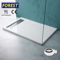 Bac de Douche Moderne à l'Italienne en Marbre de Carrare Bianco et Acrylique, Base de Douche Haute Qualité Nouveau Design SMC et Acrylique