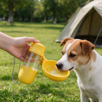Bouteille d'eau portable 2 en 1 pour animaux de compagnie, manuelle, pour chiens, voyage en plein air, gobelet à eau pour chien, accessoire pour promener son chien