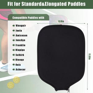 Housses de raquettes de pickleball standard USAPA en nylon noir 8,6 x 12,2 pouces, ajustement universel pour raquettes allongées, sacs de raquettes - Product Image 3