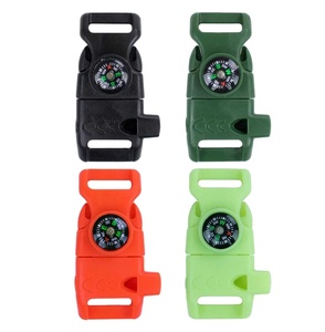 Compass Flint Scraper <b>Fire</b> Starter Whistle Buckle for Bracelet Outdoor Camping Emergency Survival Travel RTS Bulk Mixed Order - Product Image 2