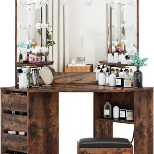Cross-border retro style <b>dressing</b> <b>table</b> <b>with</b> lights, high-value corner <b>storage</b> and <b>dressing</b> <b>table</b> for home and bedroom. - Product Image 4