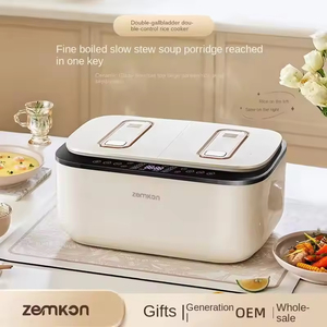 Cuisinière à <span class=keywords><strong>riz</strong></span> double cuve pour usage domestique, modèle Zemkon 3-<span class=keywords><strong>6</strong></span> <span class=keywords><strong>personnes</strong></span>, séparateur intelligent de <span class=keywords><strong>riz</strong></span> et de soupe, fond antiadhésif - Product Image 3