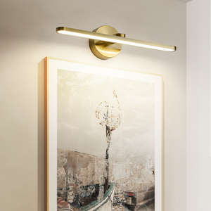 Lámpara de Pared LED Moderna, Diseño Rectangular Minimalista en Bronce Dorado, Luz Blanca Cálida de 3500K para Baño, Uso Interior - Product Image 5