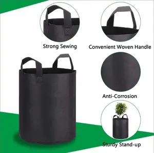 Premium Breathable OEM Plant Bag Felt Grow Bag Plant Pot Containers With Sturdy Handles For Vegetable Fruit Plant