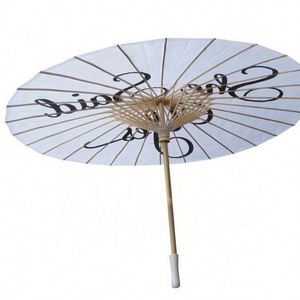 Parasol en papier de bambou blanc peint de 15,5 pouces pour décoration artisanale DIY, idéal pour les centres de table de mariage et les parasols solaires - Mr&Mirs - Product Image 5