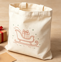 Sac de transport en toile textile biodégradable pour Noël, personnalisable en gros avec impression sérigraphique, pour la vente au détail
