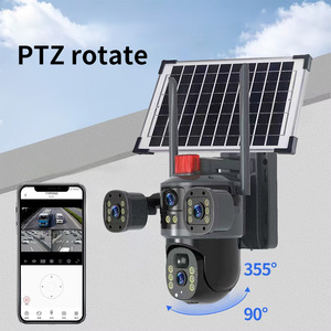 Kamera Keamanan Nirkabel V380pro 4G Tenaga Surya Kartu SIM <span class=keywords><strong>2</strong></span> Lensa 3 Layar Audio Dua Arah Penyimpanan Cloud Daya Tahan Baterai 3 Bulan - Product Image 4