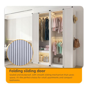 Armoire robuste avec grande capacité de rangement et capacité de charge élevée, organisateur de chambre à coucher, penderie spacieuse avec panneau perforé, armoire en acier - Product Image 5