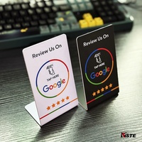 Carte NFC en PVC personnalisée et étanche, carte à puce programmable pour adhésion professionnelle et avis clients, support de table pour hôtel