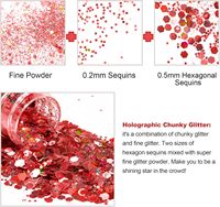 Campuran Glitter Holografik Chunky Eksklusif Set Glitter Poliester untuk Resin Epoksi, Kerajinan, Riasan, Dekorasi Festival dan Pesta