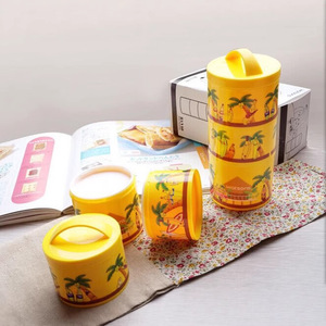 Japanese <b>Floral</b> Print Lunch <b>Box</b> Cylinder Microwave Safe For Children - Product Image 1