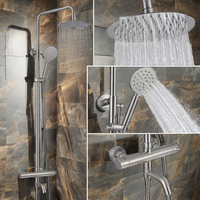 Bouton de contrôle fonction mélangeur de douche bain et salle de bain ensemble de douche pluie avec robinet à bec cascade