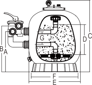 <span class=keywords><strong>Filtre</strong></span> à <span class=keywords><strong>sable</strong></span> en plastique en fibre de verre 1.5 ''avec vanne multiport montée sur le dessus/côté pour petites piscines - Product Image 5