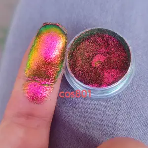 Duo chrom Lidschatten, Metallic Chameleon Glitter Shimmer Eye Look Leicht zu tragen Hoch pigmentiertes Multi chrom Lidschatten pigment