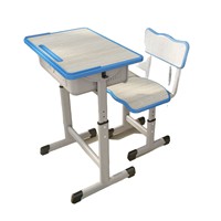 Bureaux et chaises d'étude modernes et durables pour enfants du primaire et du secondaire, mobilier scolaire, plateau de table en panneau artificiel et métal