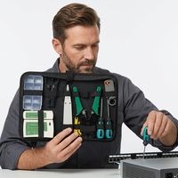 Kit d'outils réseau informatique OEM Sevenfloor RJ45/12/11, pince à sertir, dénudeur et testeur de câbles LAN, garantie 3 ans, en carbone