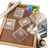 Boîte pliable transparente jetable IMEE, écologique, petite, carrée, rectangulaire, en plastique PET, pour bonbons, chocolat, aliments, cadeaux