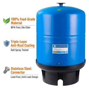 Réservoir <span class=keywords><strong>d</strong></span>'eau RO de grande capacité de 11 gallons pour système de purification <span class=keywords><strong>d</strong></span>'eau par osmose inverse commercial, réservoir RO en acier - Product Image 1