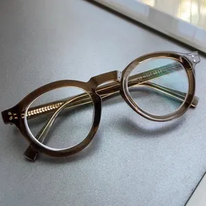 Trend miyopi gözlük çerçeveleri erkekler's Retro gözlük kadınlar yuvarlak moda gözlük Tr90 çerçeve gözlük 2024
