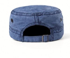 Chapeau de soleil décontracté pour homme, style vintage, en coton lavé, à calotte plate, idéal pour l'été – Nouvelle collection très prisée - Product Image 4