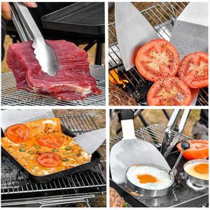 Natureamazon — <span class=keywords><strong>Kit</strong></span> d'accessoires de <span class=keywords><strong>barbecue</strong></span>, 60 grilles, 20 pièces, ensemble de Grill plat en acier inoxydable, outils de cuisson pour l'extérieur, pour hommes - Product Image 6