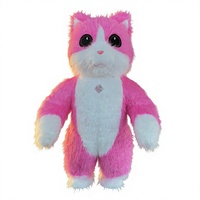 Costume de chaton gonflable rose en peluche longue et moelleuse unisexe pour adultes, idéal pour la vente ou la location lors d'événements