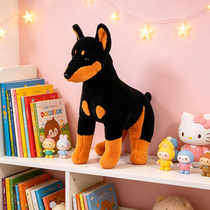 Peluche de <span class=keywords><strong>Doberman</strong></span> Personalizado al por Mayor, Ideal para Tiendas de Mascotas, Regalos y Decoración del Hogar |   Cantidad mínima de pedido 500 piezas, Marca personalizable disponible - Product Image 2