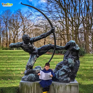 Estatua de Arquero de Bronce Art Deco Personalizable a Tamaño Real, Gran Escultura de <span class=keywords><strong>Metal</strong></span> Antiguo para Decoración de Jardín y Propiedades - Product Image 2
